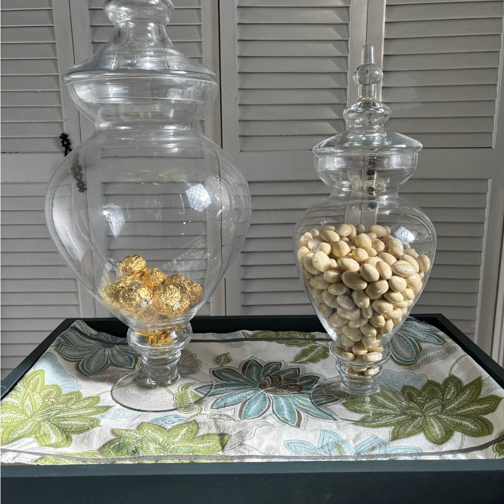 Elegant Glass Apothecary Jars - Set of 2